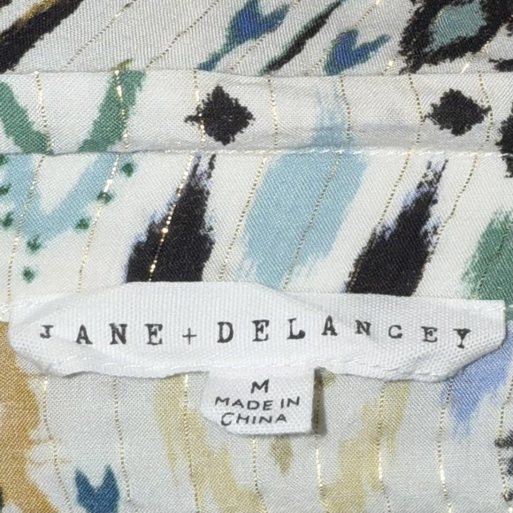 Anthropologie Jane + Delancey Top Women's M Multicolor Metallic Boho Ikat Tank - Picture 5 of 8